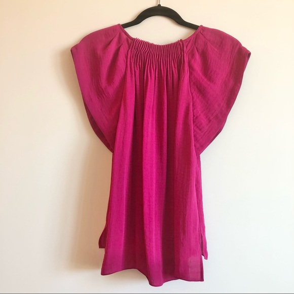 REBECCA TAYLOR FUSHIA FLOWY TOP - Picture 5 of 8